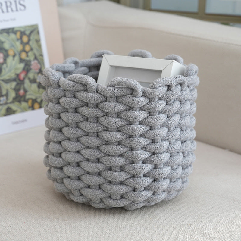Storage Basket Gray Khaki | High & Bury