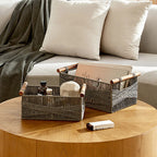 Storage Basket Gray White | High & Bury
