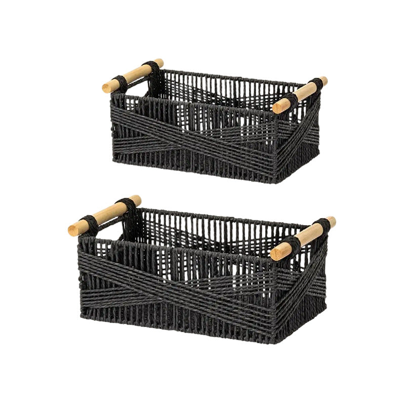 Storage Basket Gray White | High & Bury
