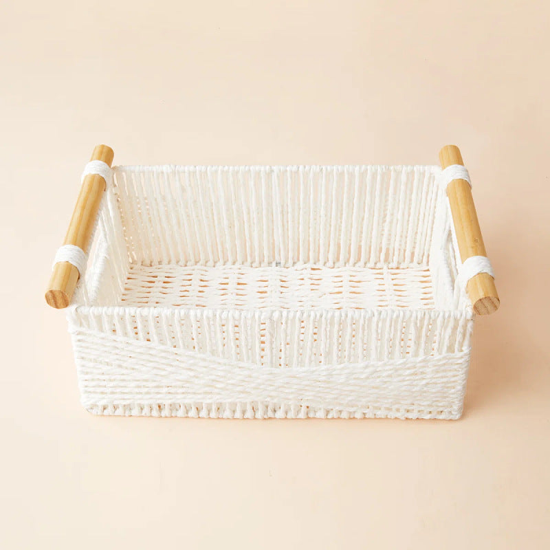 Storage Basket Gray White | High & Bury