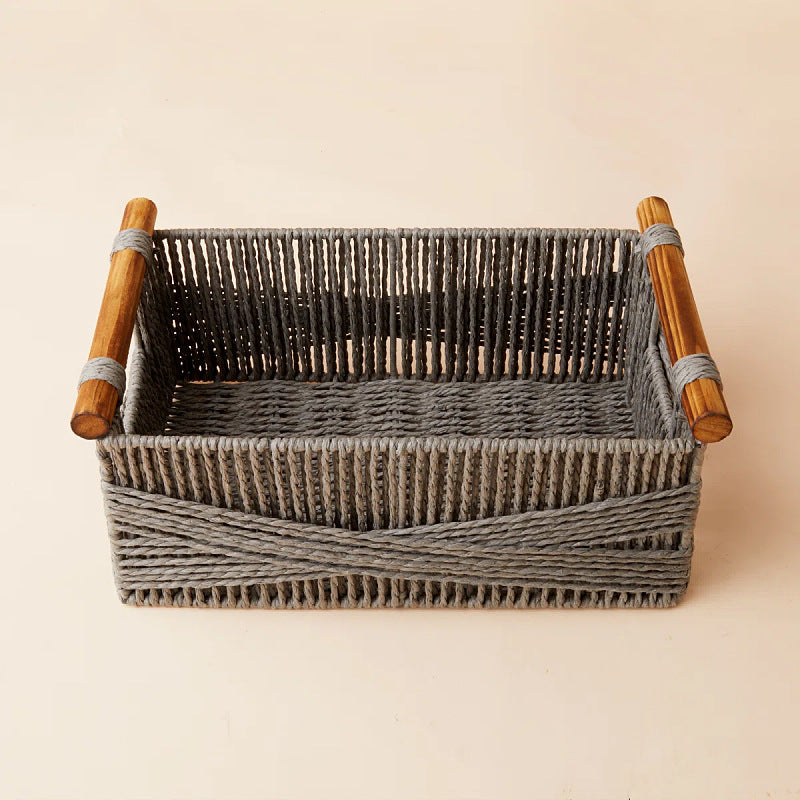 Storage Basket Gray White | High & Bury
