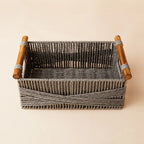 Storage Basket Gray White | High & Bury
