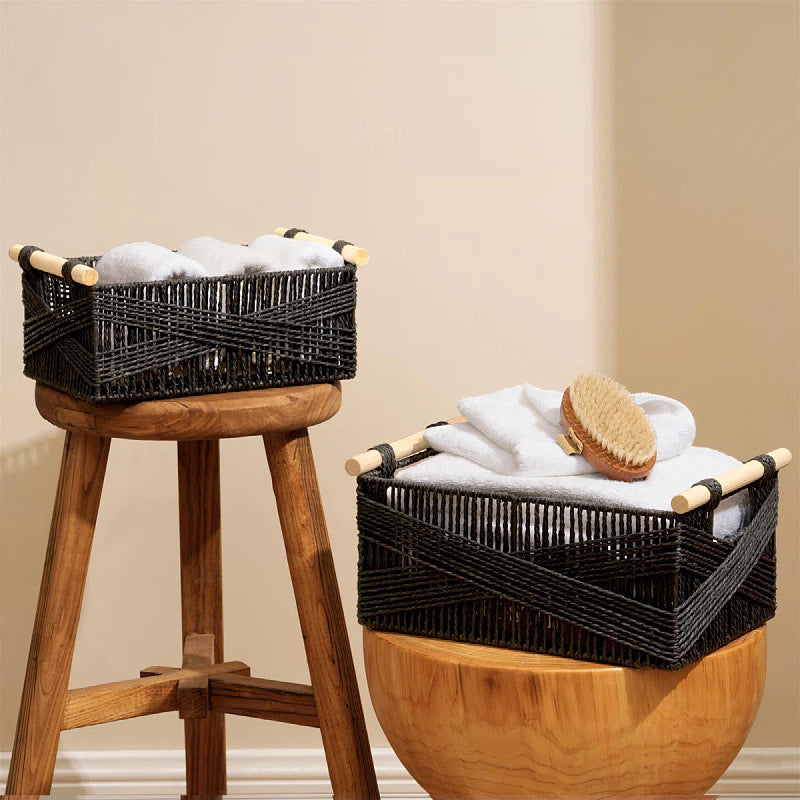 Storage Basket Gray White | High & Bury