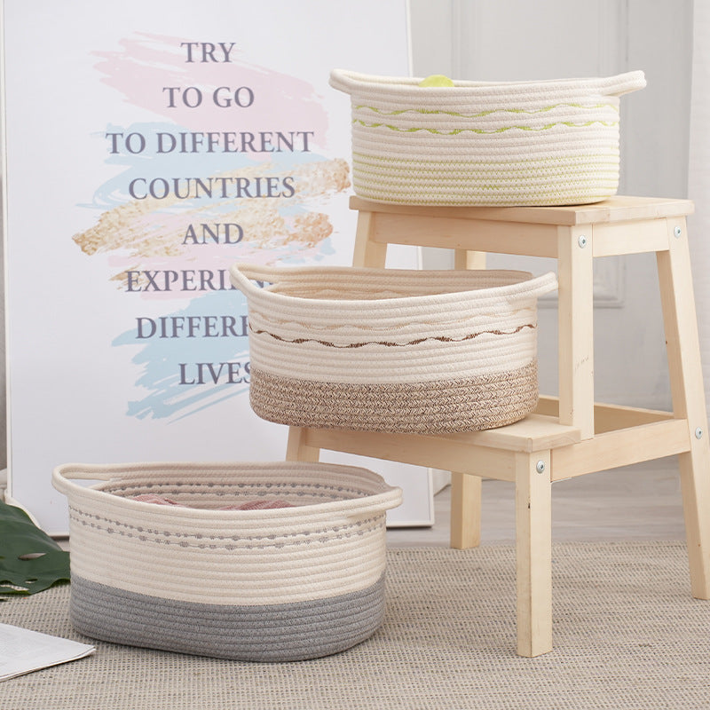 Storage Basket Jute Fiber Soft Textile | High & Bury