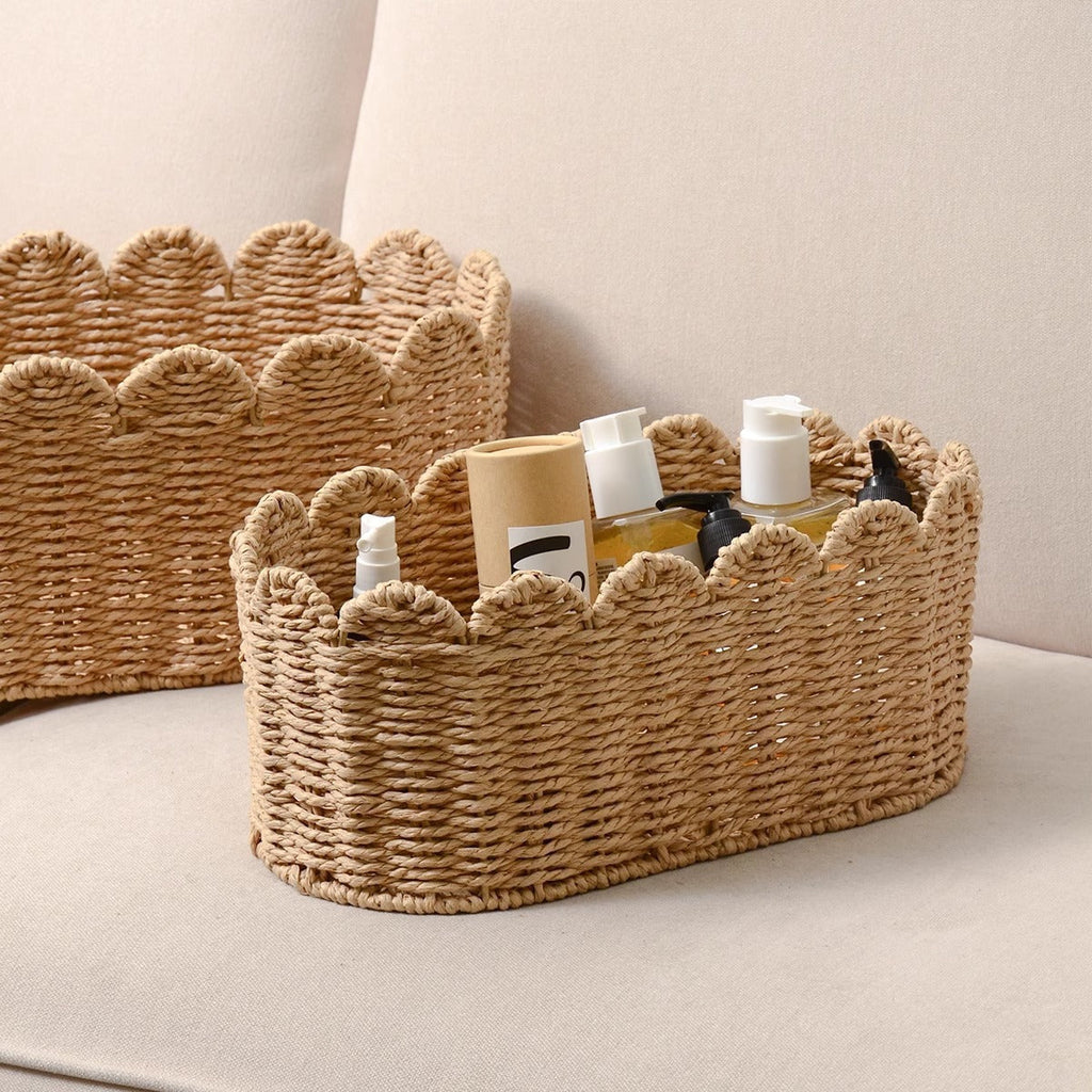 Storage Basket Khaki Green Beige | High & Bury