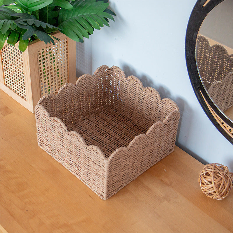 Storage Basket Khaki Green Beige | High & Bury