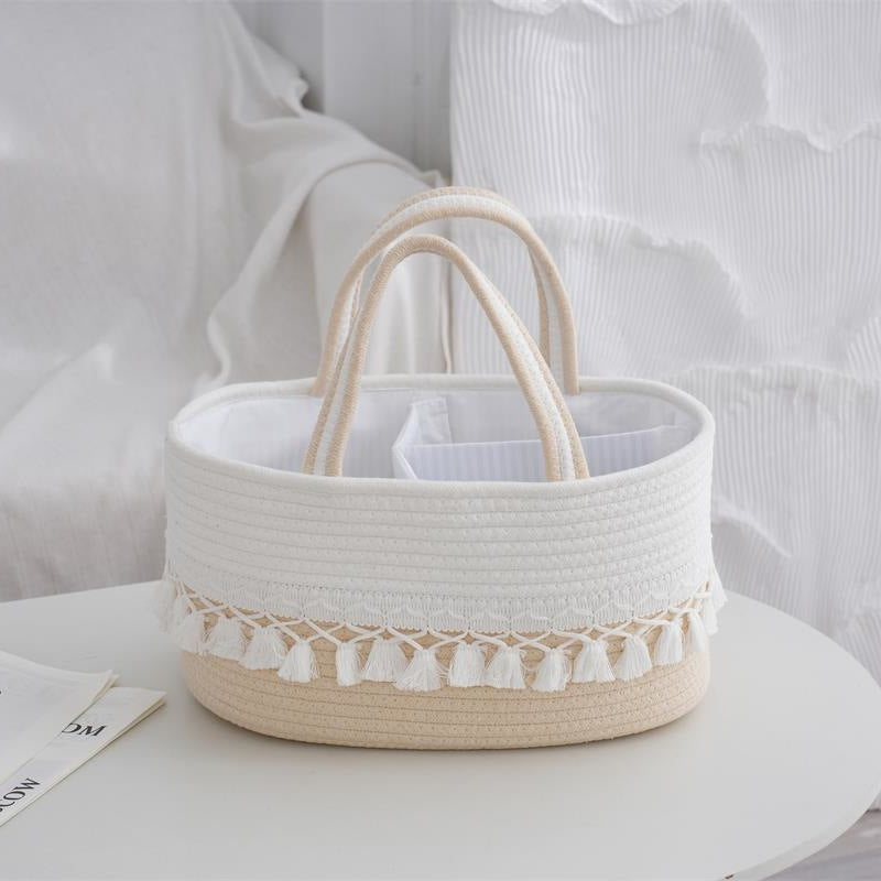 Storage Basket Light Grey Beige | High & Bury