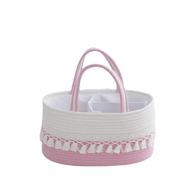 Storage Basket Light Grey Beige | High & Bury