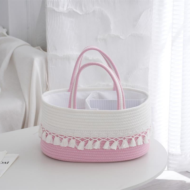 Storage Basket Light Grey Beige | High & Bury