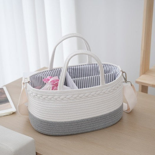 Storage Basket Linen 14 9 7 Inch Gray | High & Bury