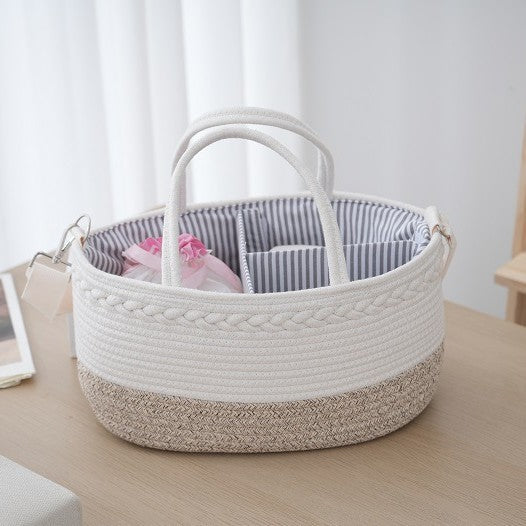 Storage Basket Linen 14 9 7 Inch Gray | High & Bury