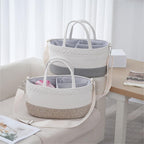 Storage Basket Linen 14 9 7 Inch Gray | High & Bury