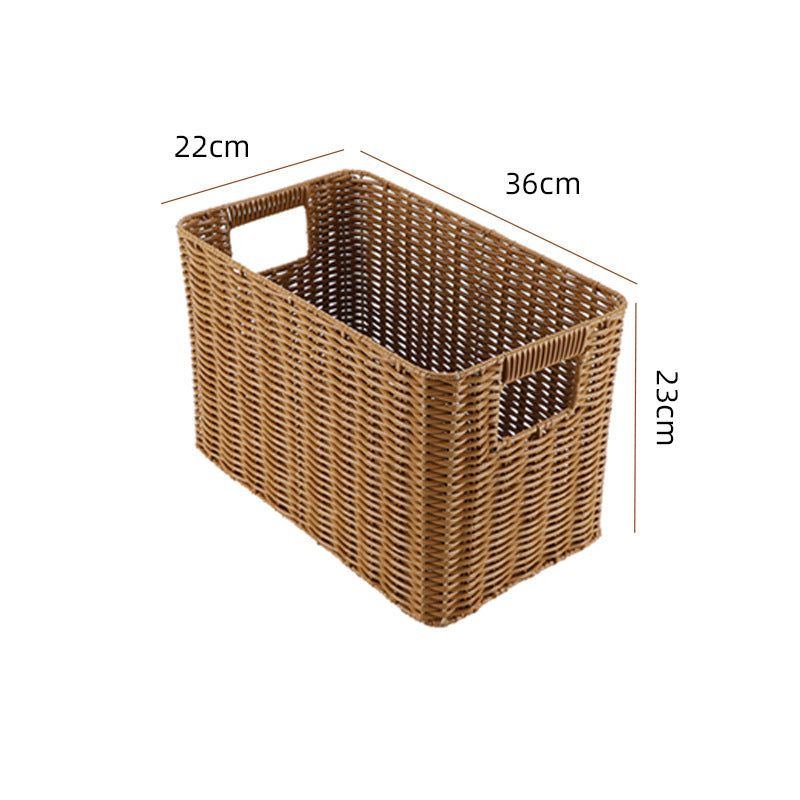 Storage Basket made of Natural Rattan Brown Khaki | High & Bury
