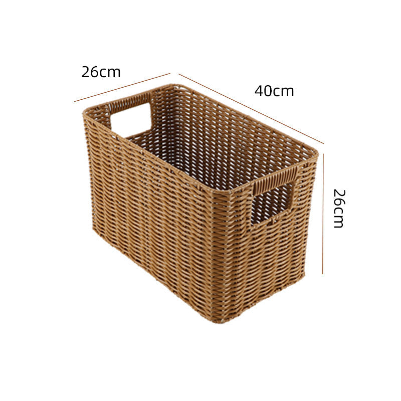 Storage Basket made of Natural Rattan Brown Khaki | High & Bury