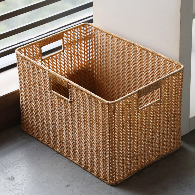 Storage Basket made of Natural Rattan Brown Khaki | High & Bury