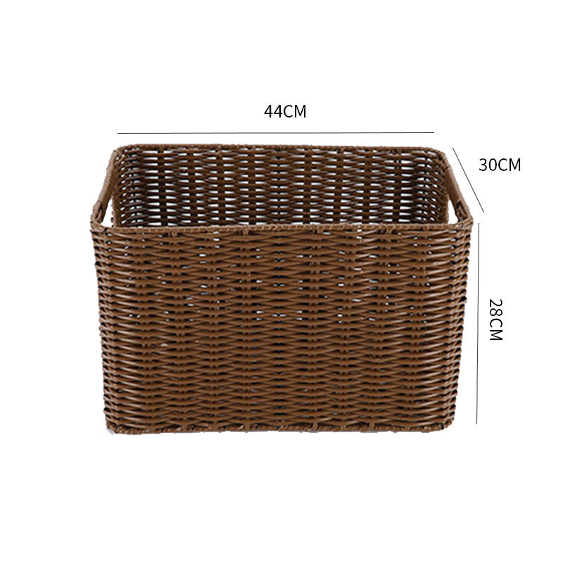 Storage Basket made of Natural Rattan Brown Khaki | High & Bury