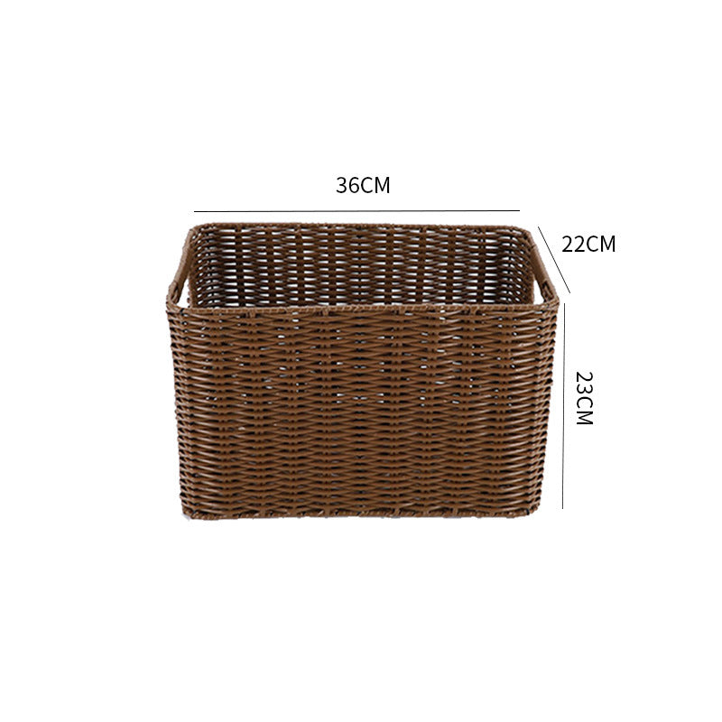 Storage Basket made of Natural Rattan Brown Khaki | High & Bury