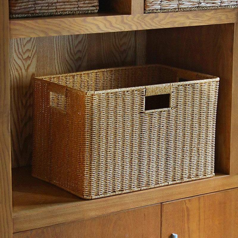 Storage Basket made of Natural Rattan Brown Khaki | High & Bury