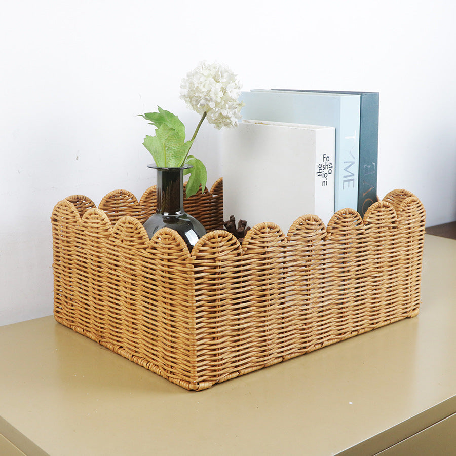 Storage Basket Offwhite M Khaki | High & Bury