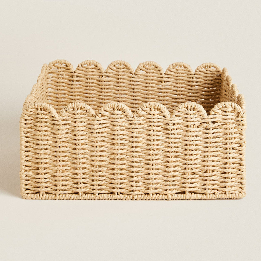 Storage Basket Offwhite M Khaki | High & Bury