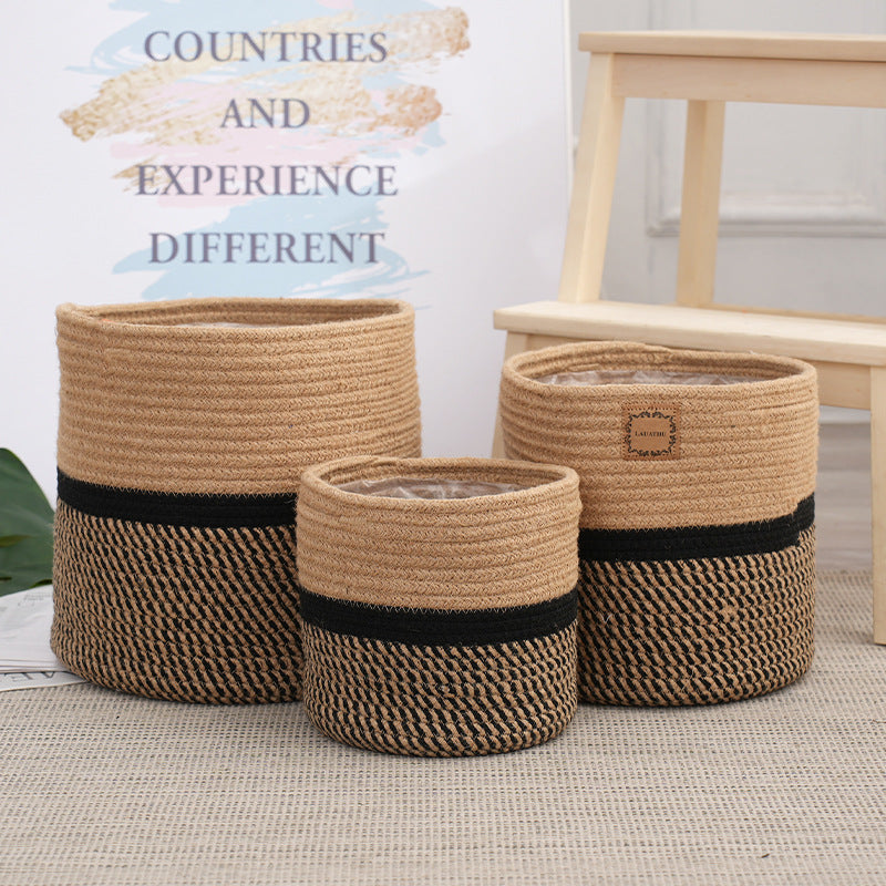 Storage Basket Set Soft Textile Molded Plastic | High & Bury