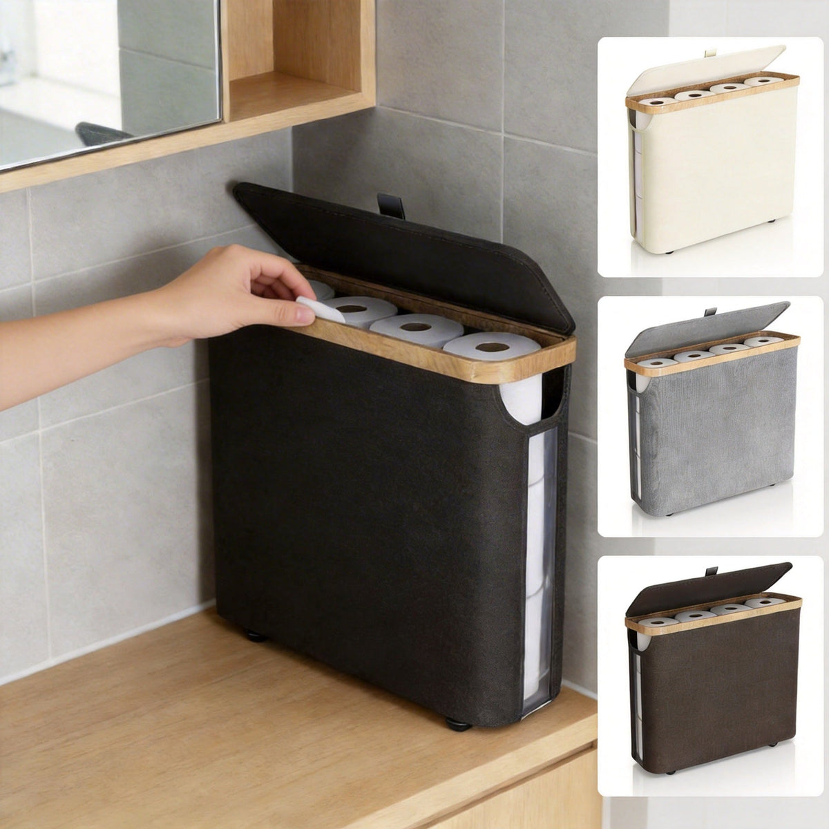 Storage Basket Soft Textile Wood | High & Bury