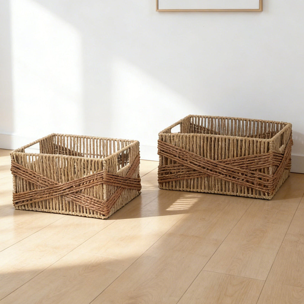 Storage Basket Two Pieces Small Large Functional | High & Bury