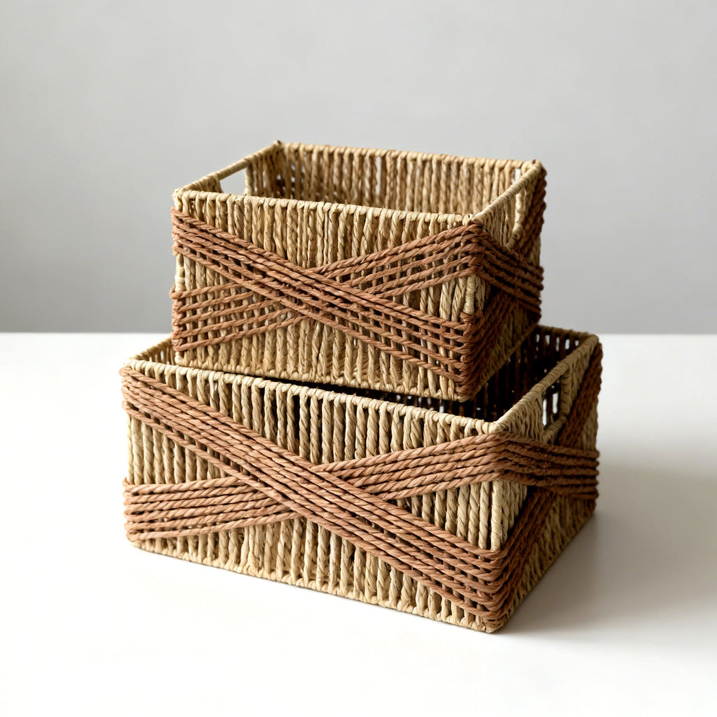 Storage Basket Two Pieces Small Large Functional | High & Bury