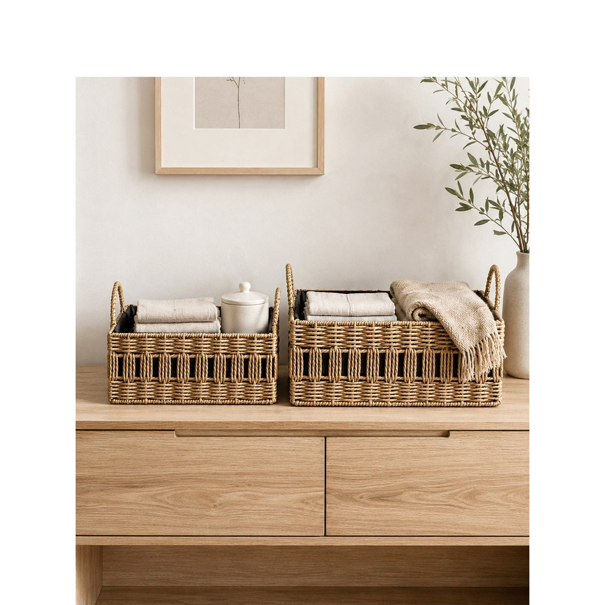 Storage Basket Two Small Large Solution Organized | High & Bury