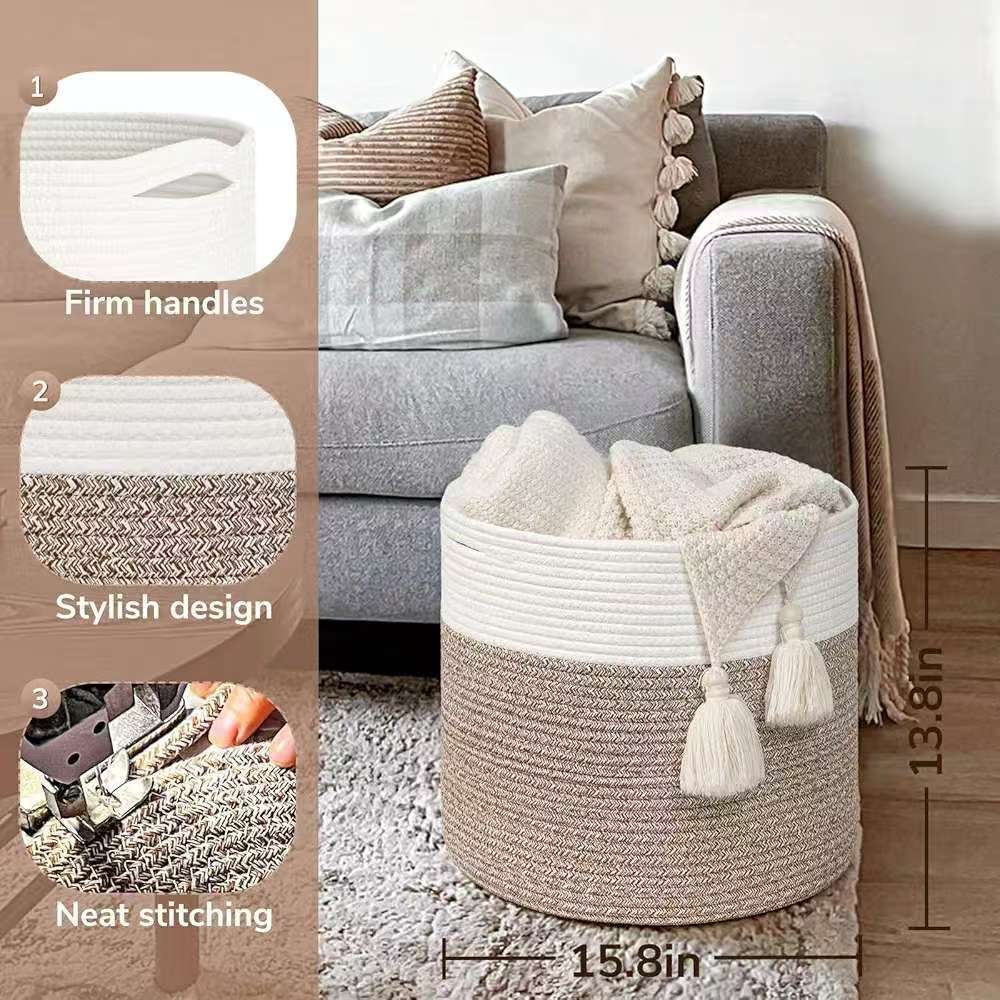 Storage Basket White Flax | High & Bury