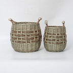 Storage Basket White Green | High & Bury