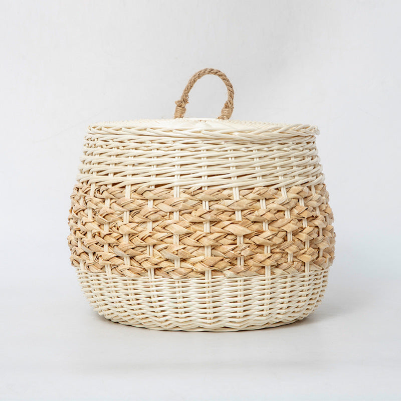 Storage Basket White Green | High & Bury