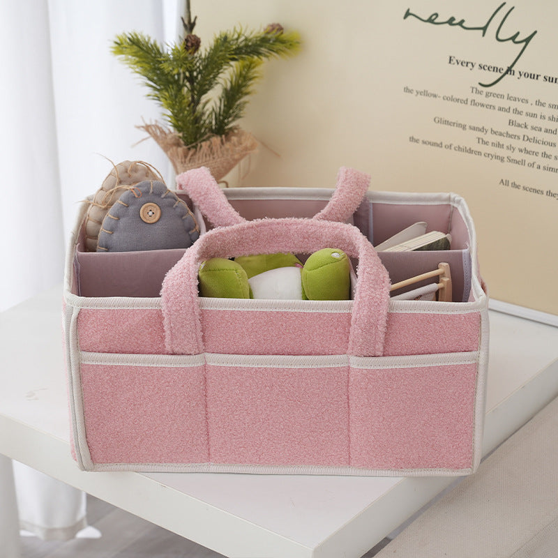 Storage Basket White Light Beige | High & Bury