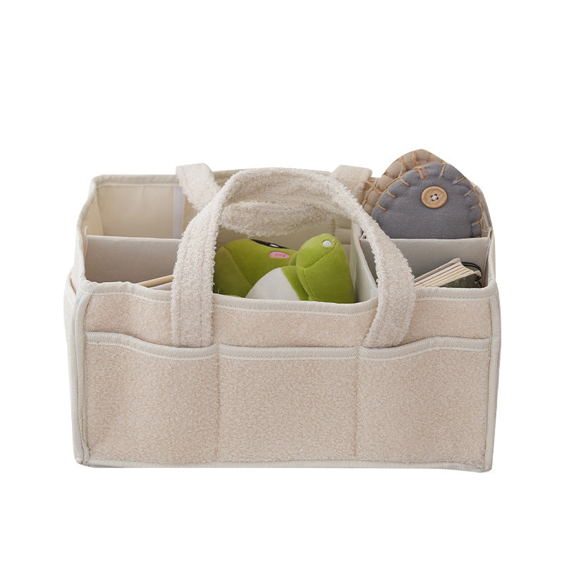 Storage Basket White Light Beige | High & Bury