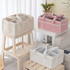 Storage Basket White Light Beige | High & Bury