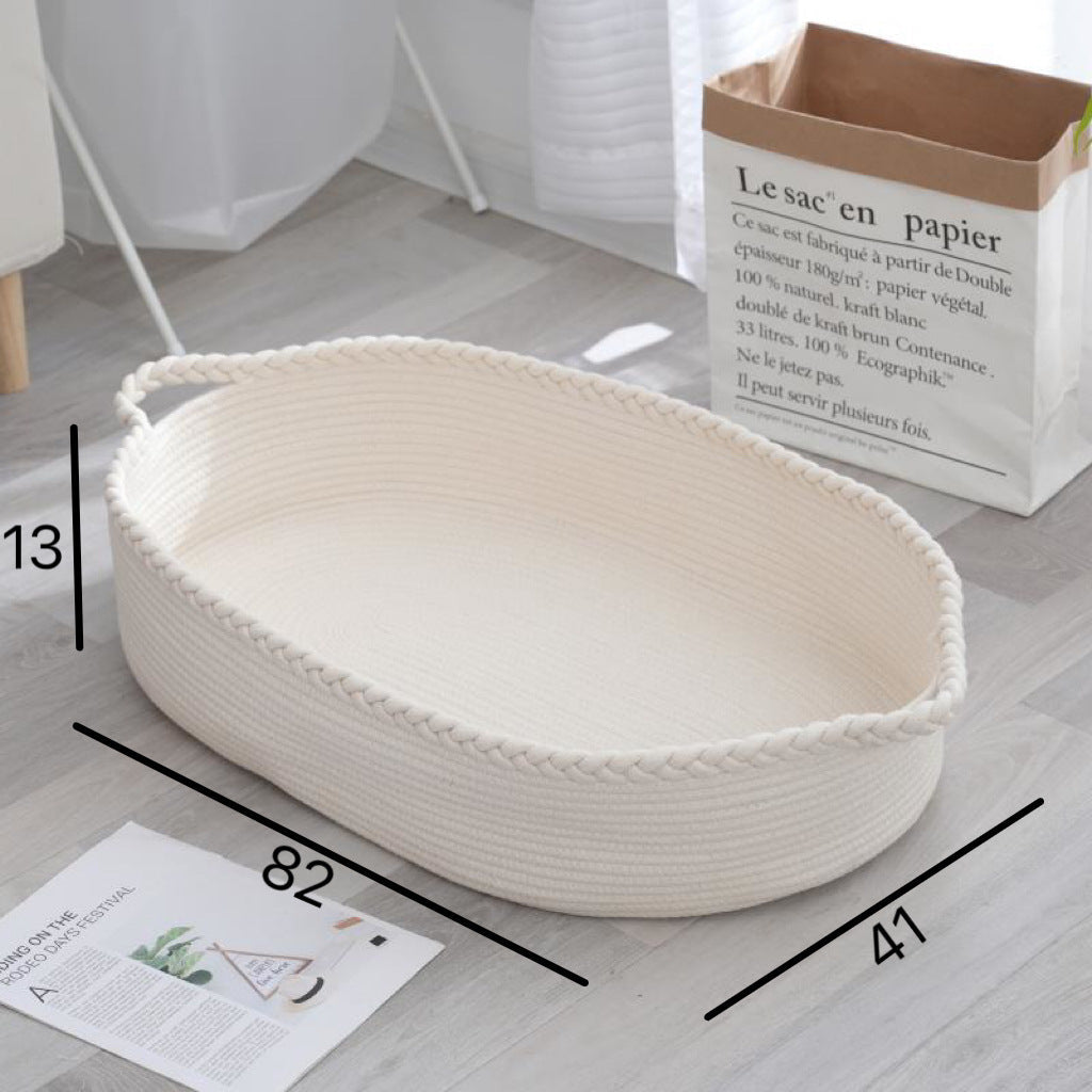 Storage Basket White Yellow | High & Bury
