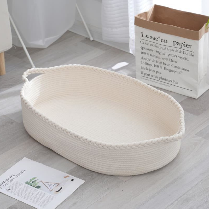 Storage Basket White Yellow | High & Bury