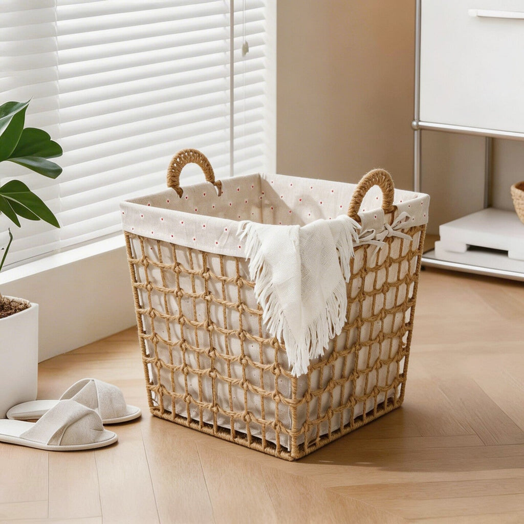 Storage Basket with Decorative Fabric Lining | High & Bury