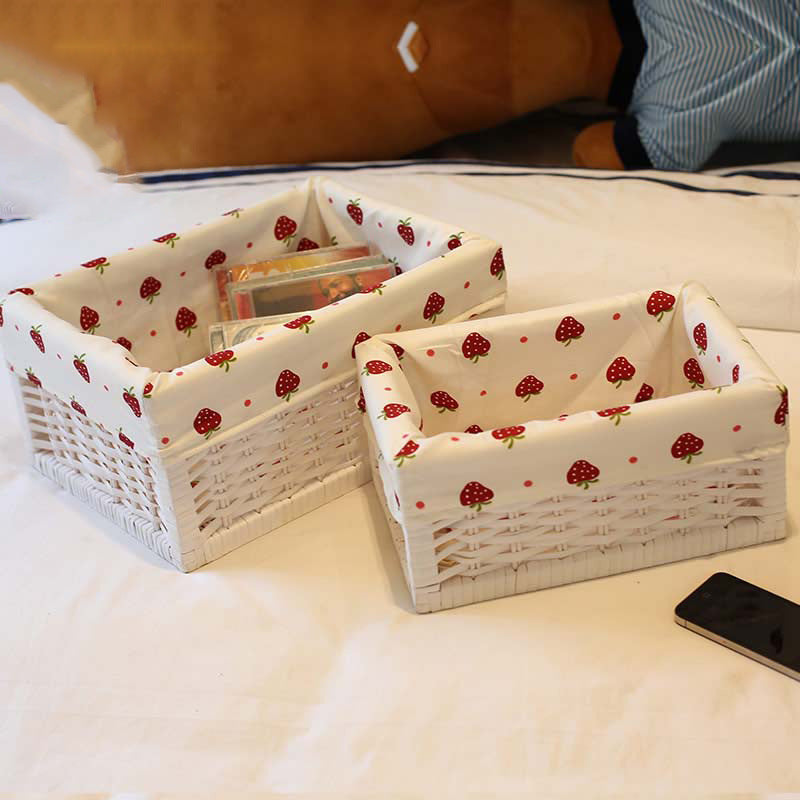 Storage Basket with Decorative Strawberry Fabric | High & Bury