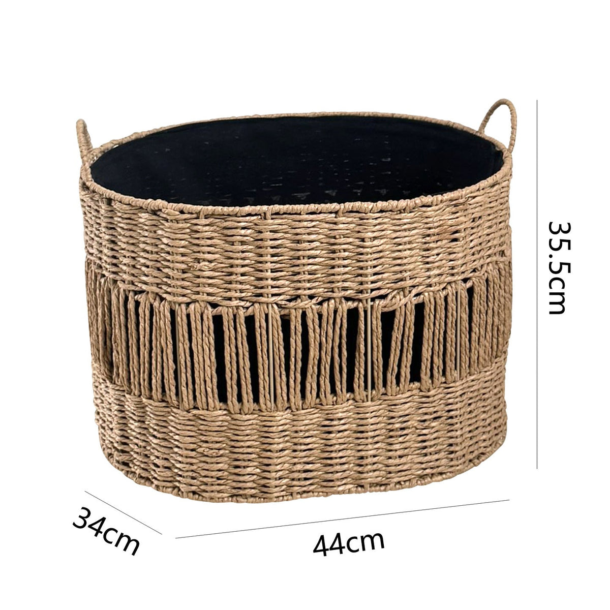 Storage Basket with Elegant Fringe Design | High & Bury
