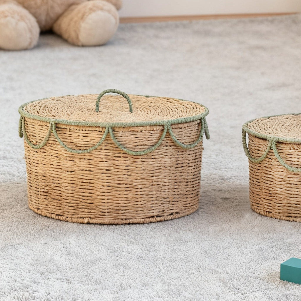 Storage Basket with Lid and Handles | High & Bury