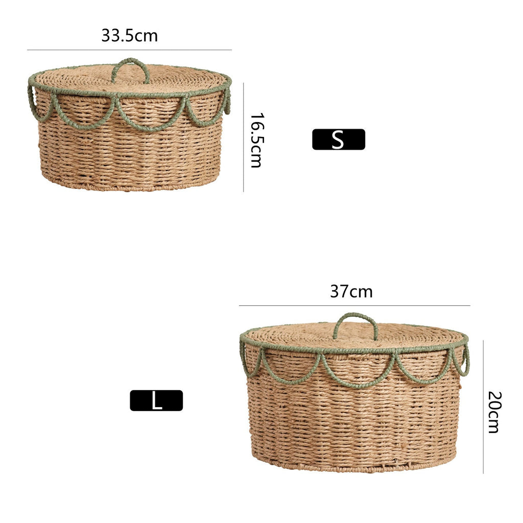 Storage Basket with Lid and Handles | High & Bury