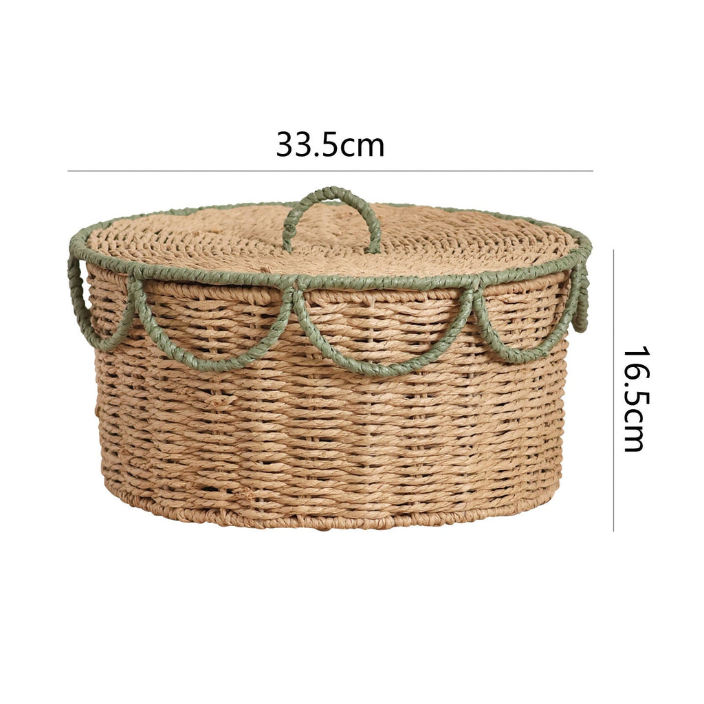 Storage Basket with Lid and Handles | High & Bury