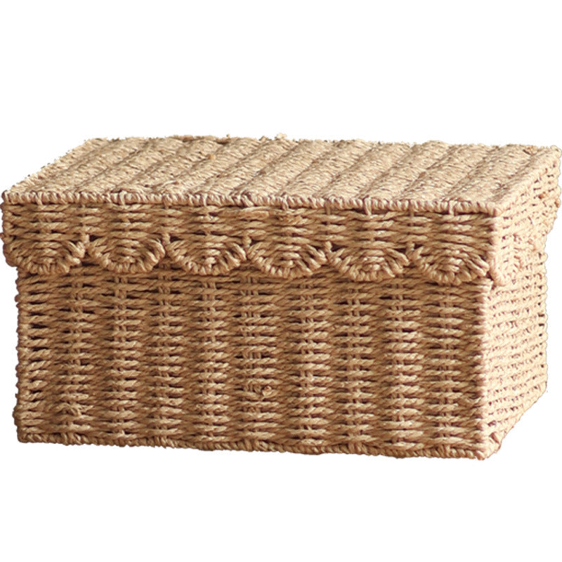 Storage Basket with Lid and Reed Design | High & Bury