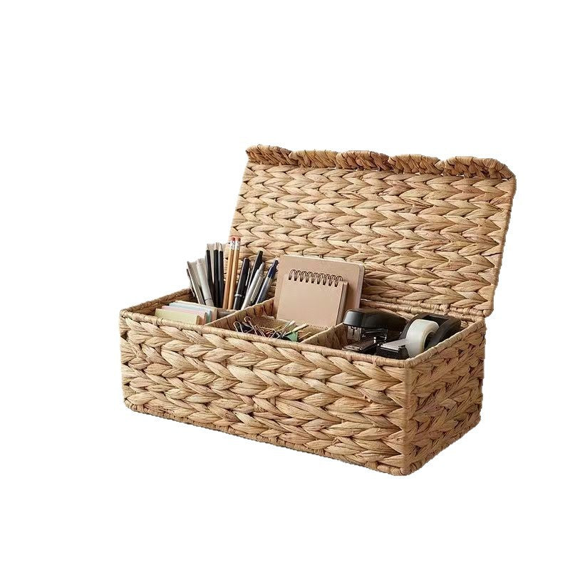 Storage Basket with Lid Khaki | High & Bury