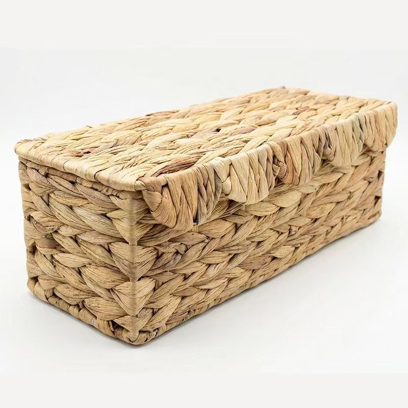 Storage Basket with Lid Khaki | High & Bury