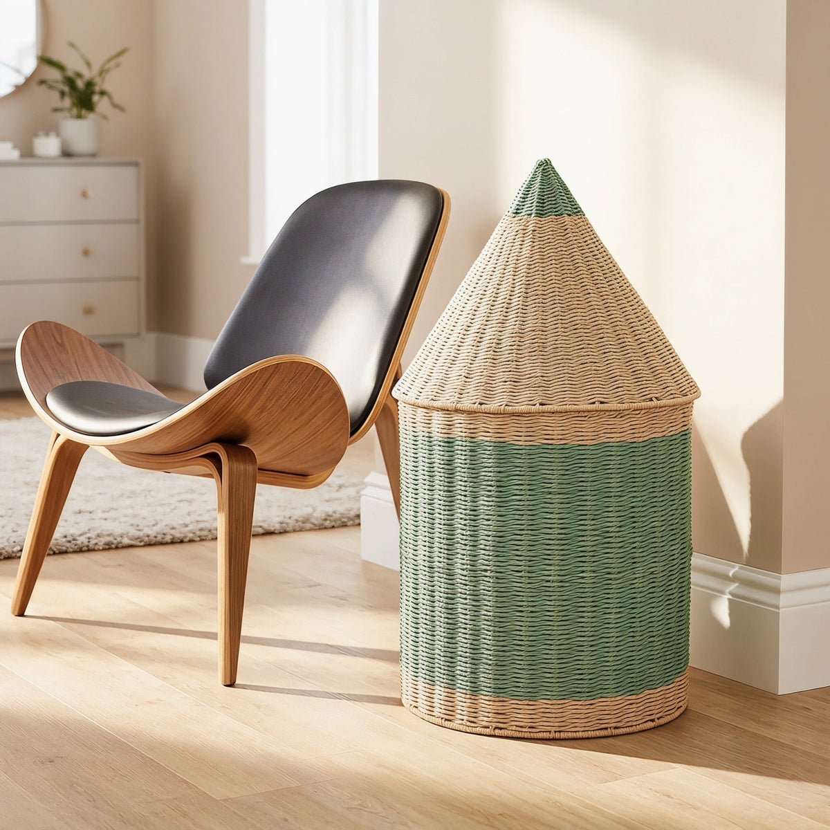 Storage Basket with Lid Lidded Handwoven | High & Bury
