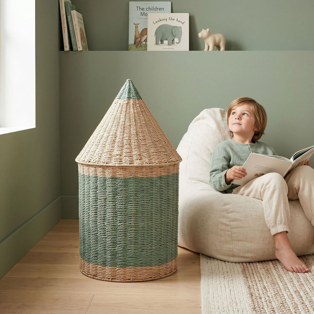 Storage Basket with Lid Lidded Handwoven | High & Bury