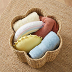 Storage Basket with Lid Woven Natural Fiber Soft Textile | High & Bury