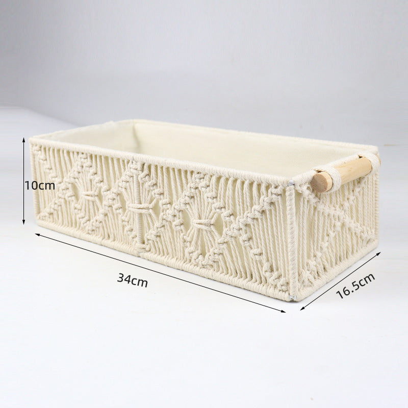 Storage Basket with Macrame Pattern | High & Bury